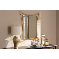 Baxton Studio RXW-6231 Melia Modern and Contemporary Antique Gold Finished Rectangular Accent Wall Mirror